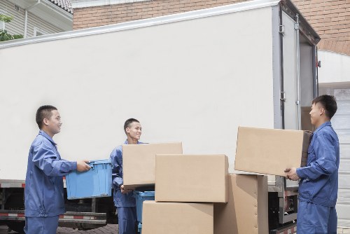 Packed boxes and household items ready for removals in Keston
