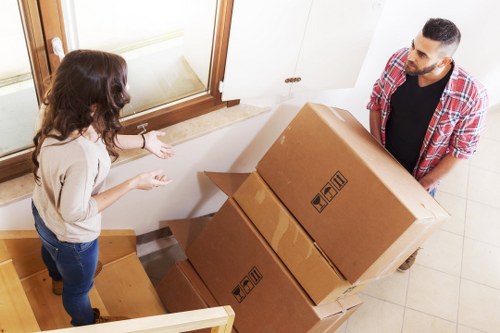 Moving boxes and furniture with a removal van in the Keston area