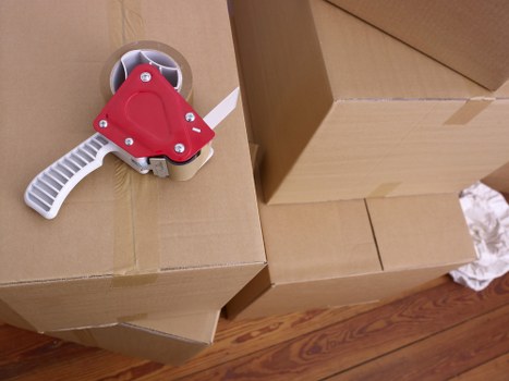 Preparing boxes and furniture for a Keston moving van
